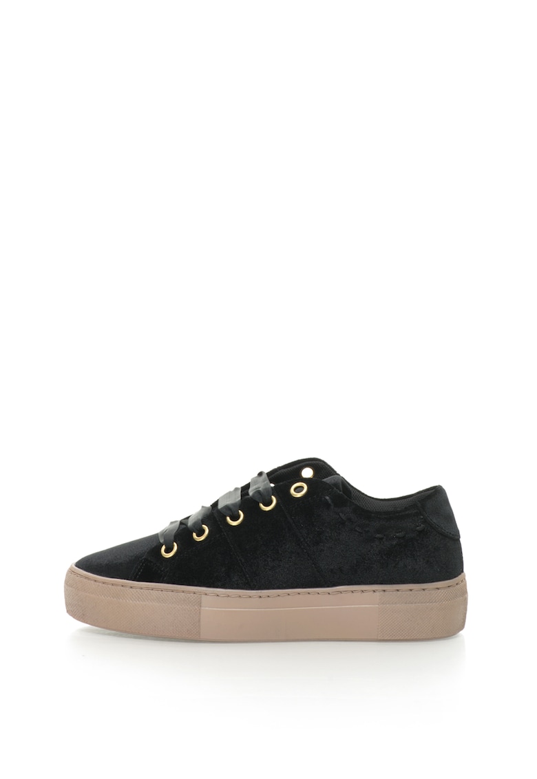 Pantofi sport flatform catifelti Scudo - Negru