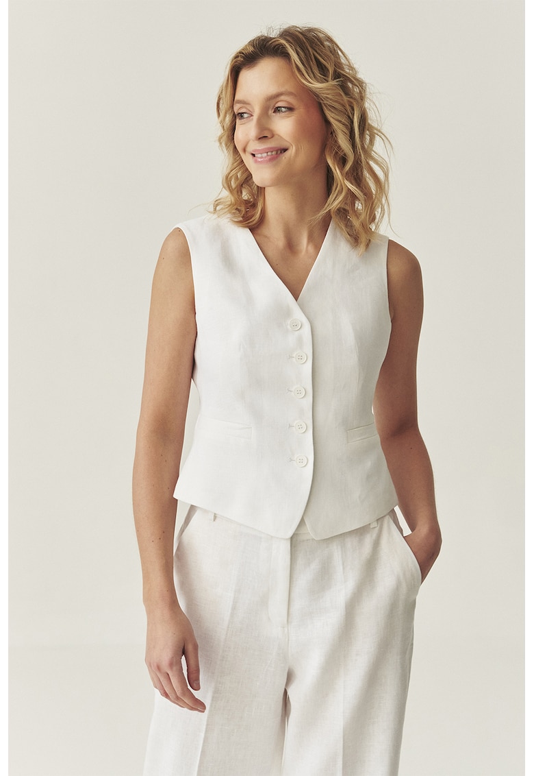 Oferte la Vesta slim fit de in - Alb murdar