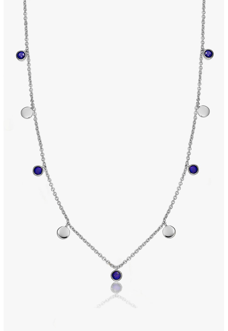 Colier din argint veritbail 925 decorat cu Lapis Lazuli Noora - Argintiu/Bleumarin