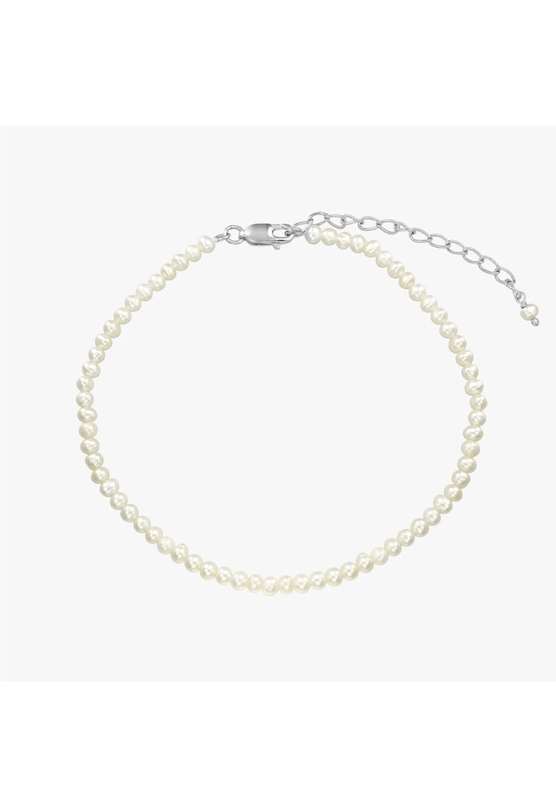 Bratara de picior din argint Finesse - Perle Naturale - 21-26 cm
