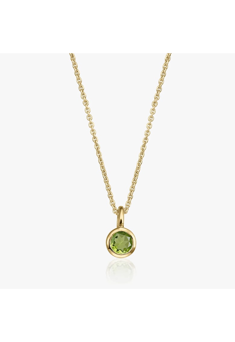 Colier din argint Birthstone Golden August - Peridot - 40-50 cm