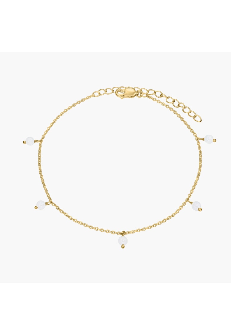 Bratara de picior din argint Golden Gem Droplet - Piatra Lunii - 21-26 cm