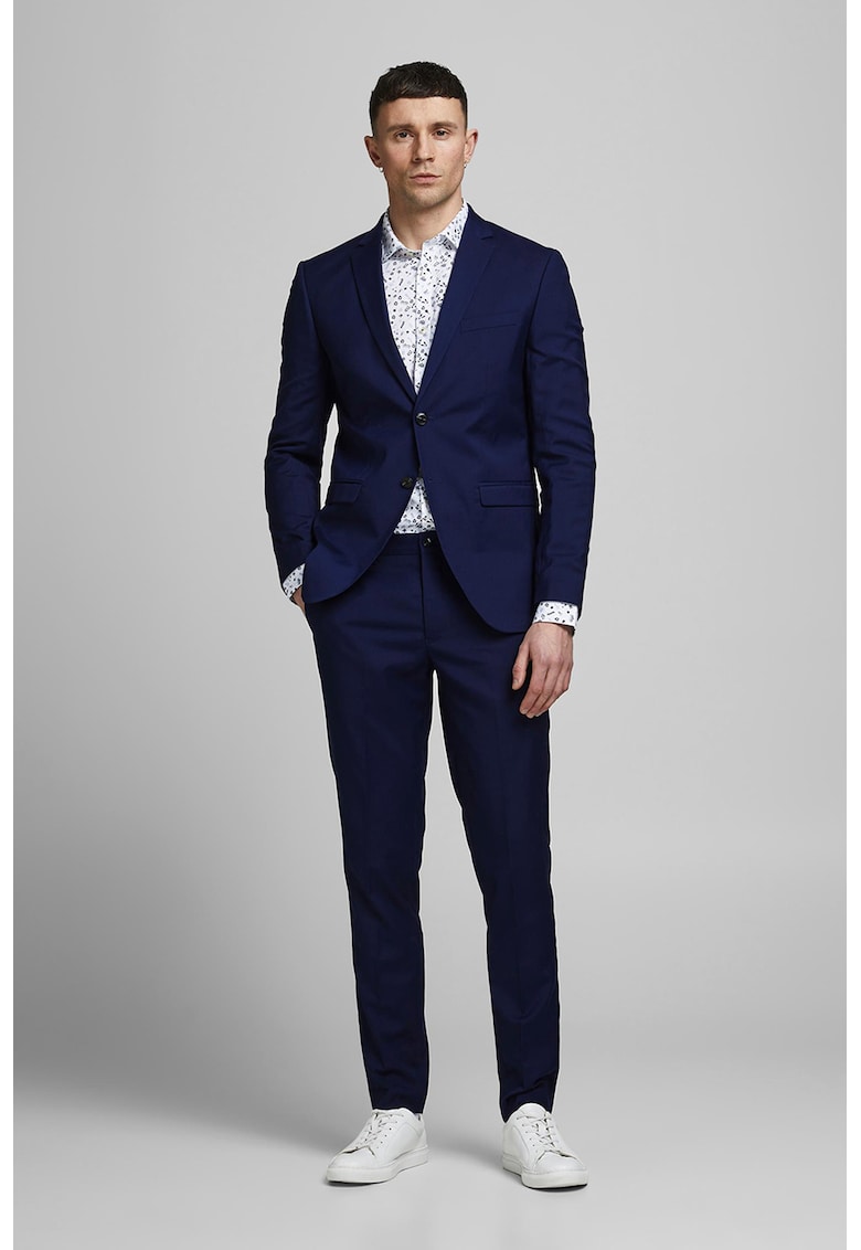 Costum elegant super slim fit Franco - Albastru indigo