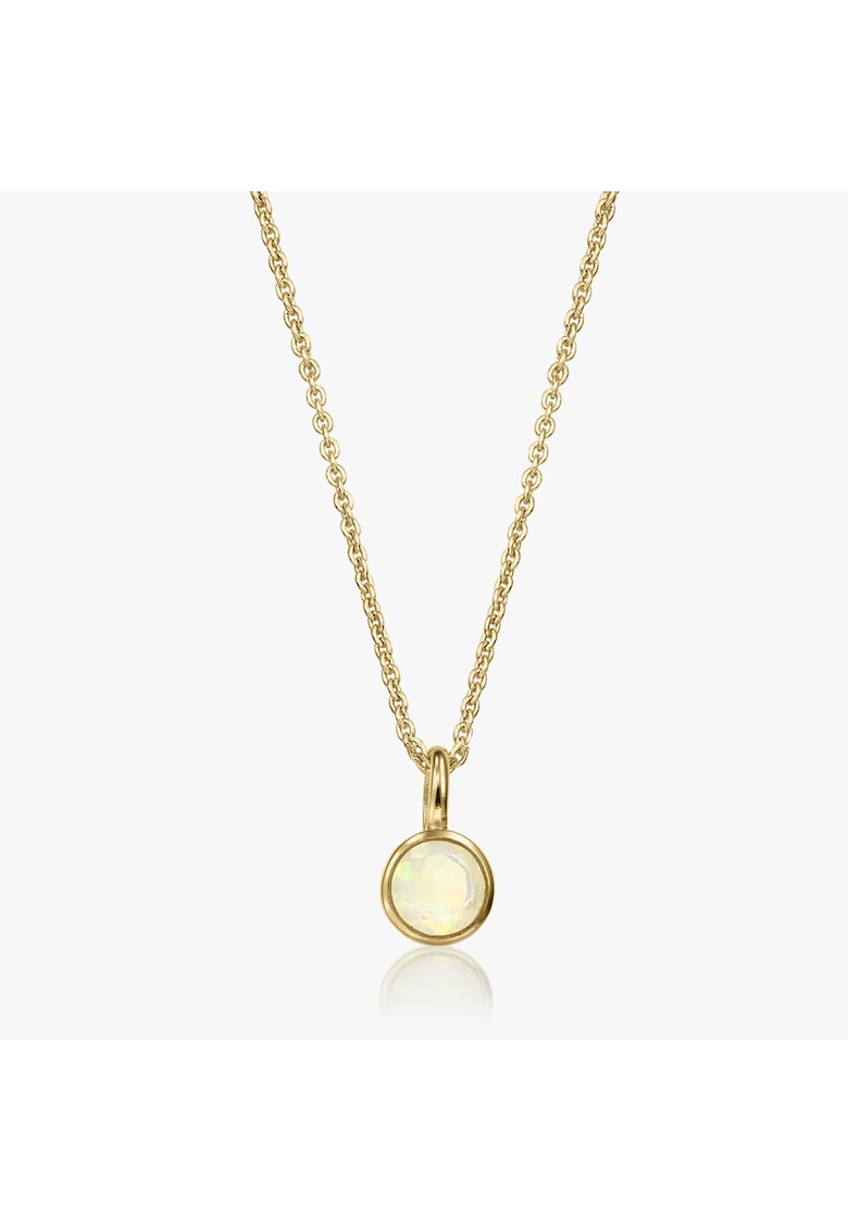 Colier din argint Birthstone Golden October - Opal - 40-50 cm