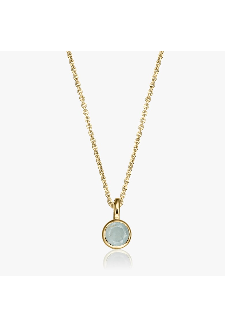 Colier din argint Birthstone Golden March - Acvamarin - 40-50 cm