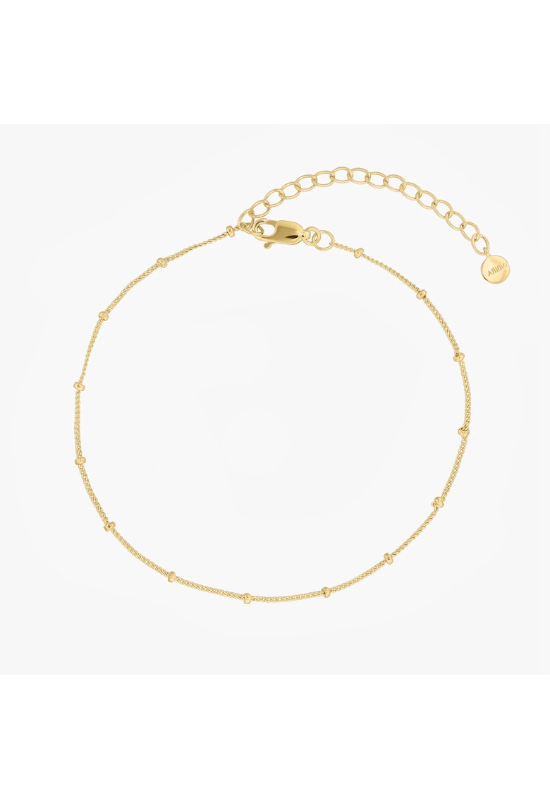 Bratara de picior din argint Golden Beaded - 21-26 cm