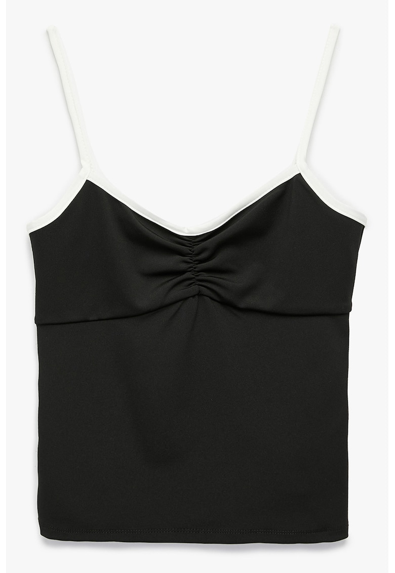 Top slim fit cu bretele subtiri - Negru