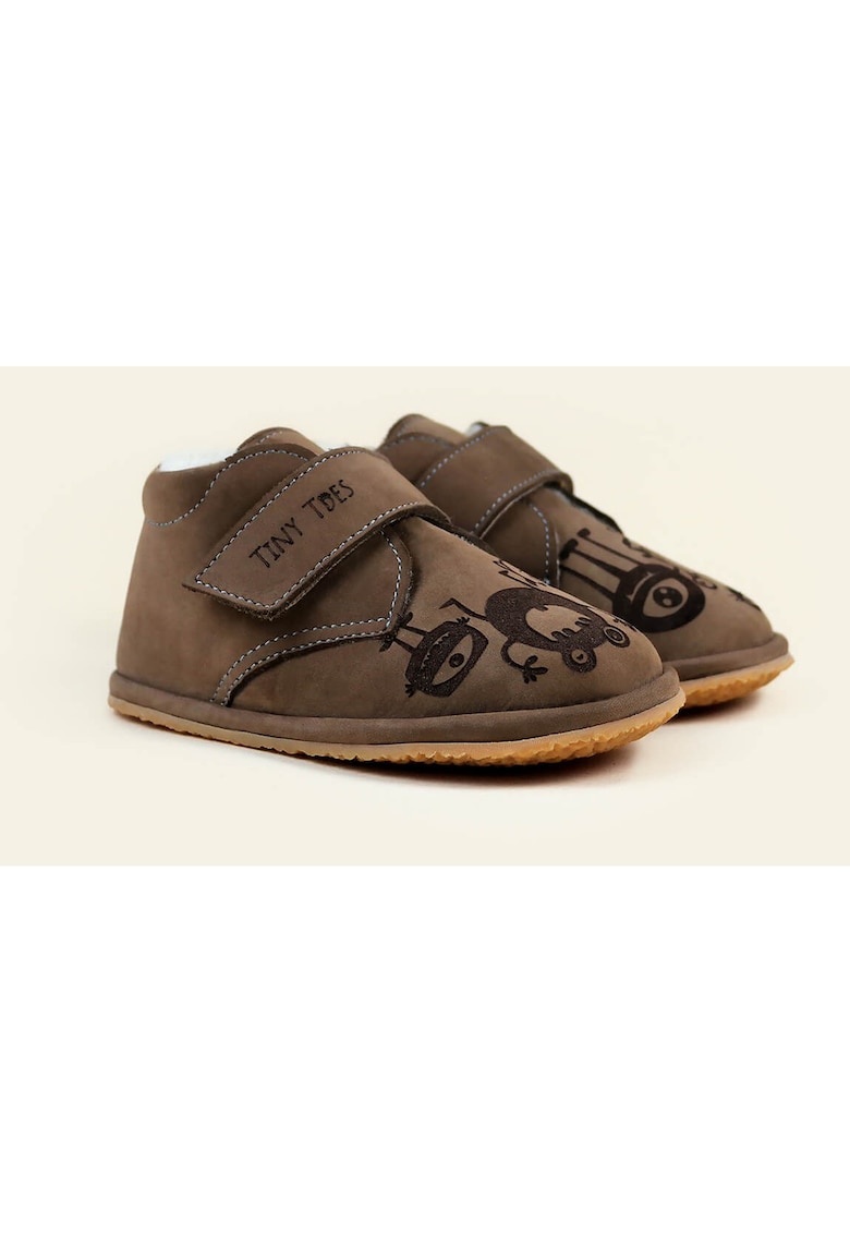 Ghete Barefoot din piele nabuc - Maro