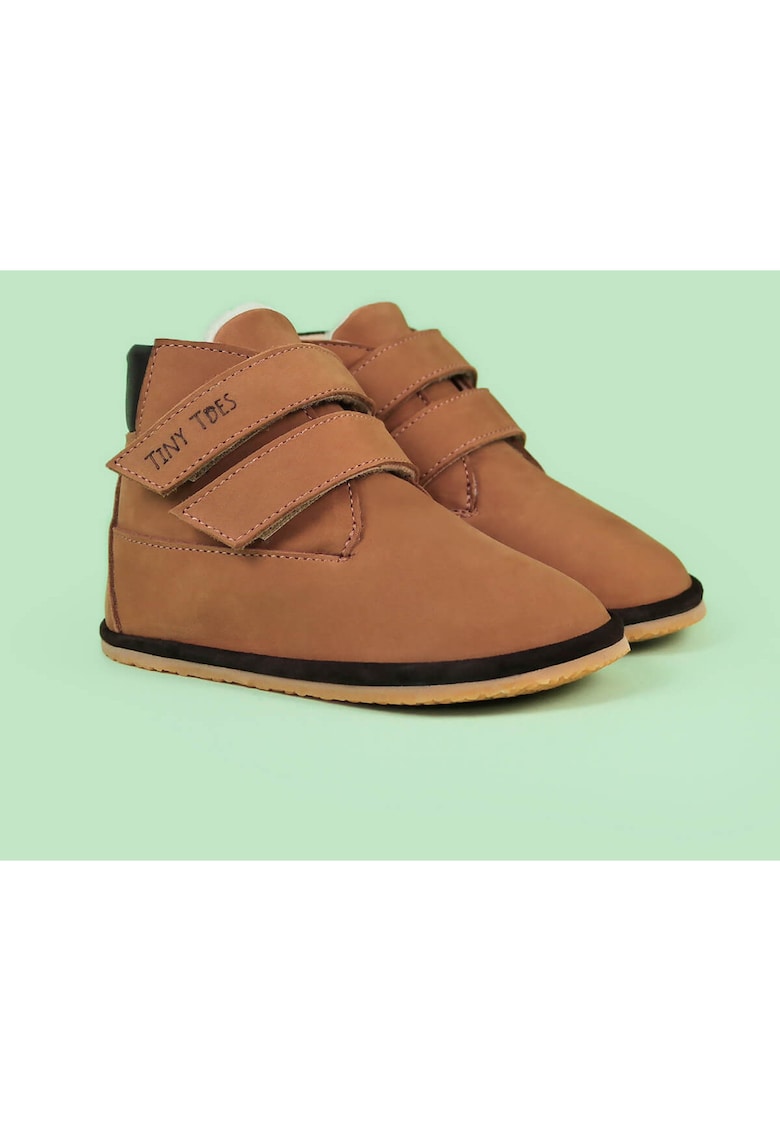 Ghete Barefoot din piele nabuc Boofy - Maro