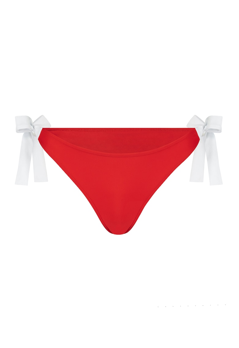 Slip brazilian cu model uni - Alb/Rosu inchis