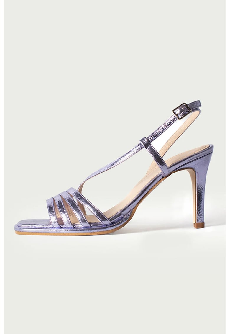 Sandale din piele cu barete multiple Ella - Violet