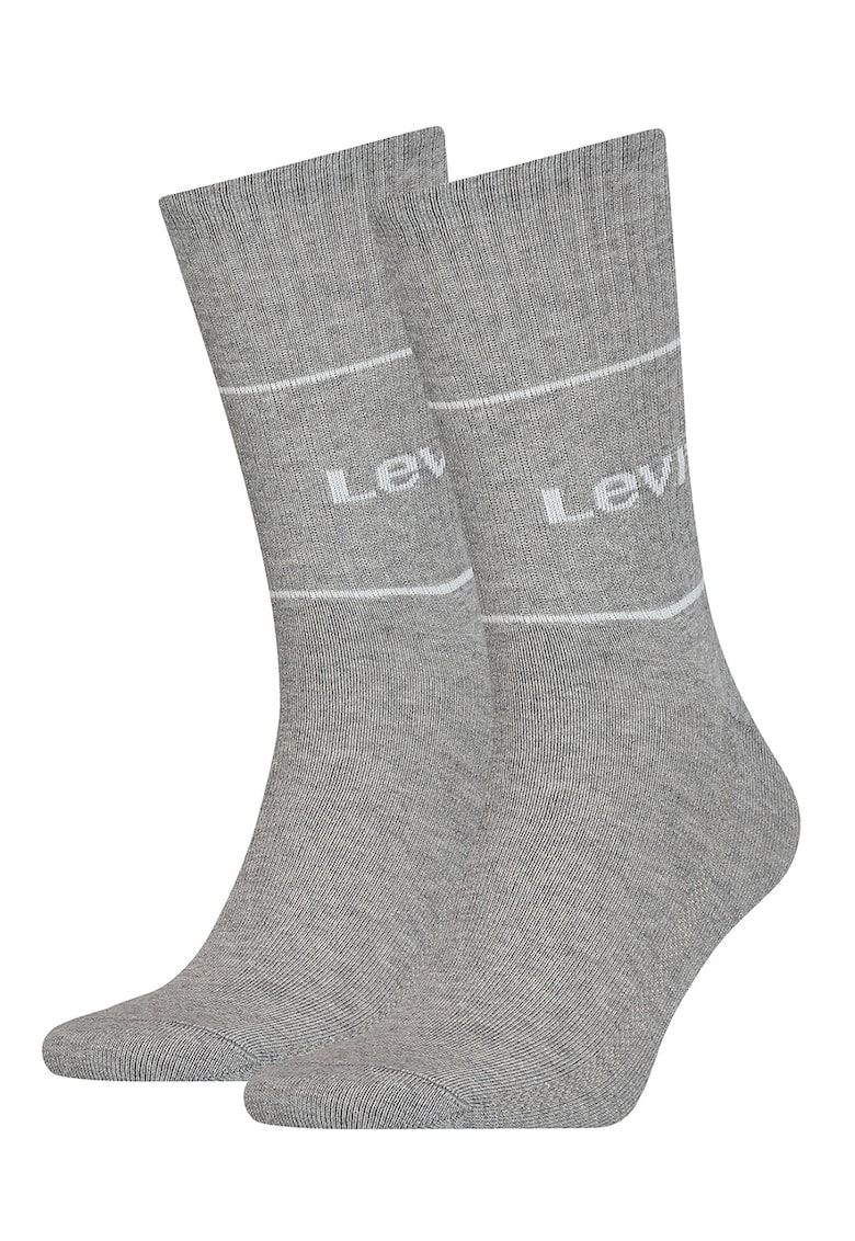 Set de sosete lungi unisex - 2 perechi - Gri melange