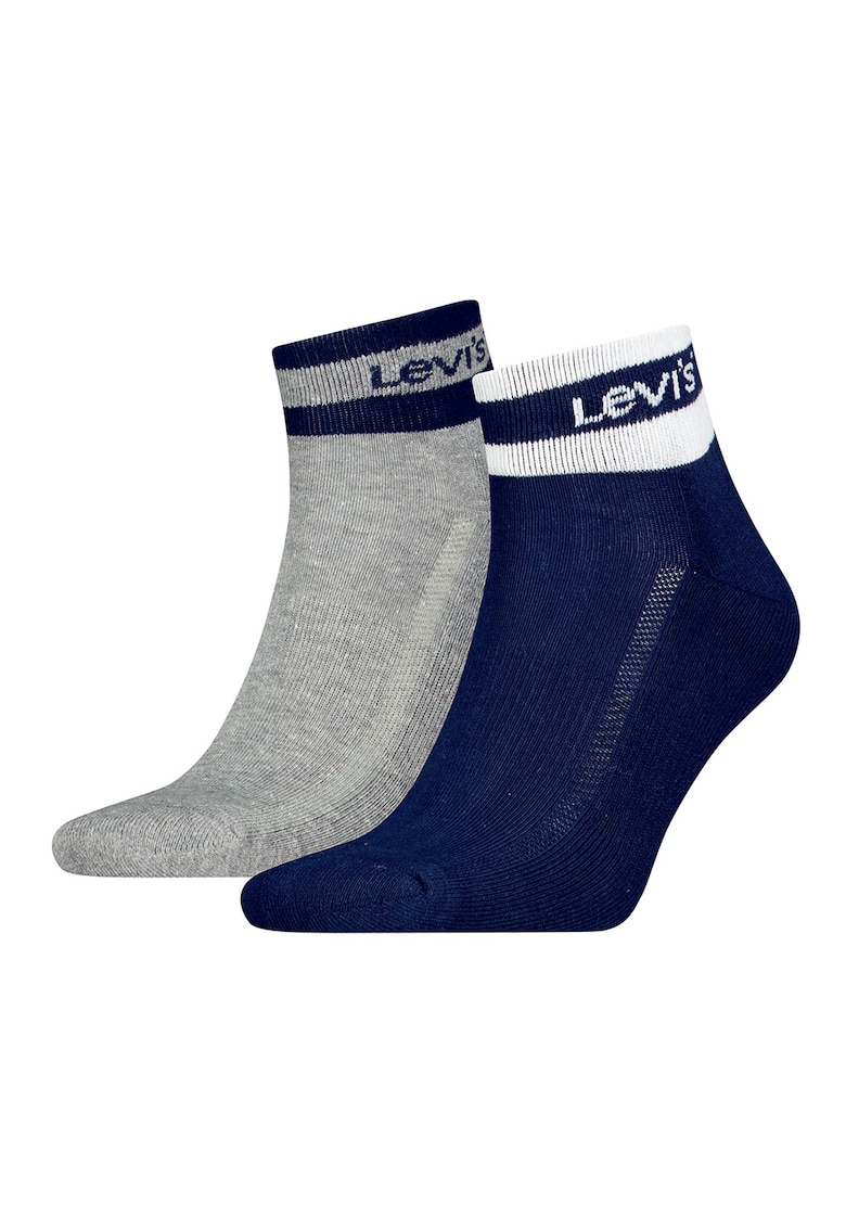 Set de sosete scurte unisex - 2 perechi - Gri melange/Bleumarin