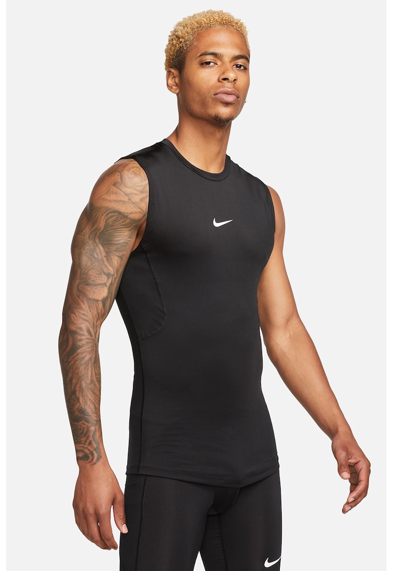 Top cu tehnologie Dri-Fit - pentru fitness - Negru