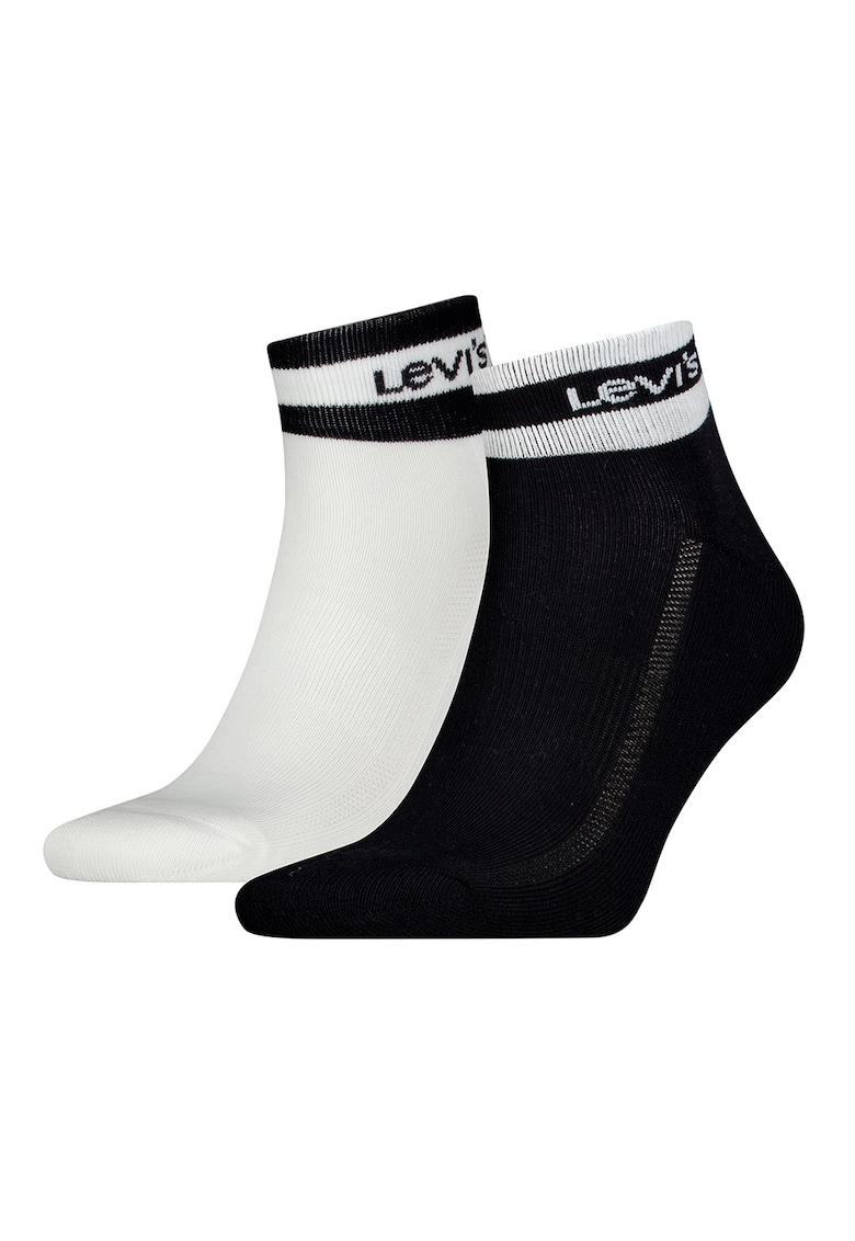 Set de sosete scurte unisex - 2 perechi - Alb/Negru
