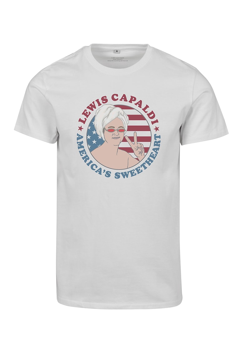 Tricou cu imprimeu grafic - Alb/Rosu inchis/Albastru