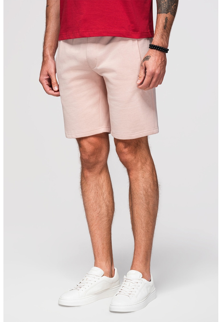 Pantaloni scurti din bumbac cu talie ajustabila - Piersica