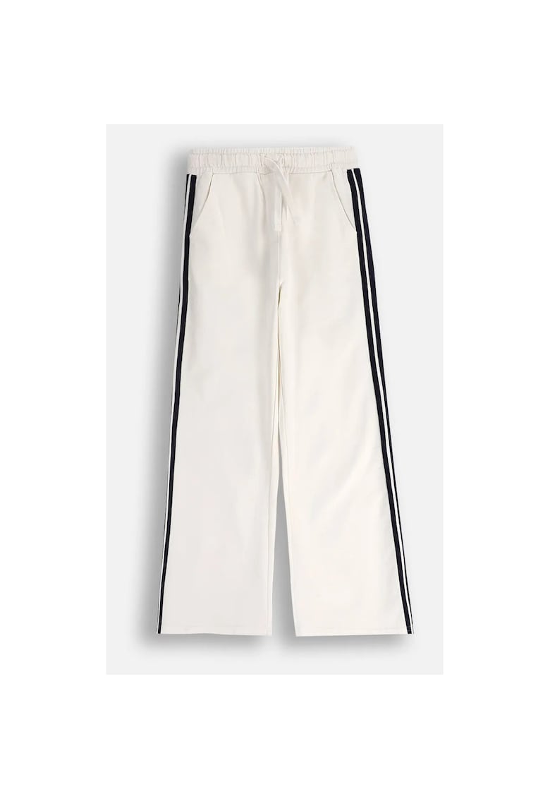 Pantaloni sport cu benzi contrastante si buzunare oblice