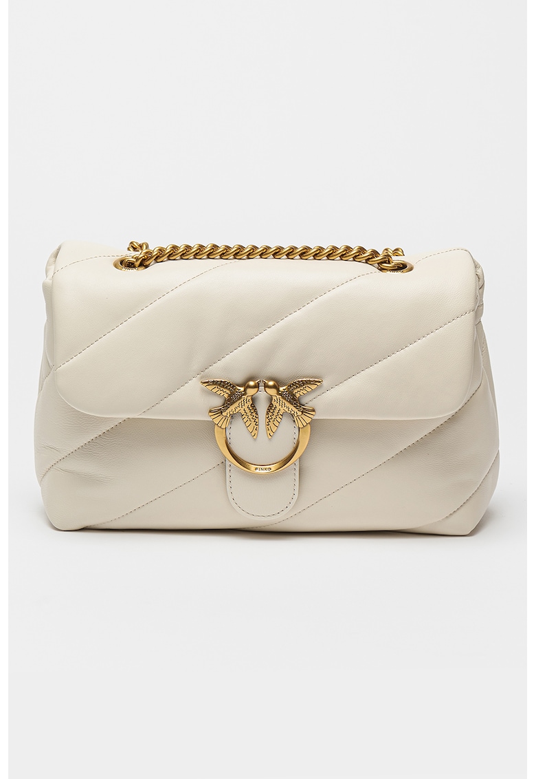 Geanta crossbody de piele Love Classic - Alb murdar
