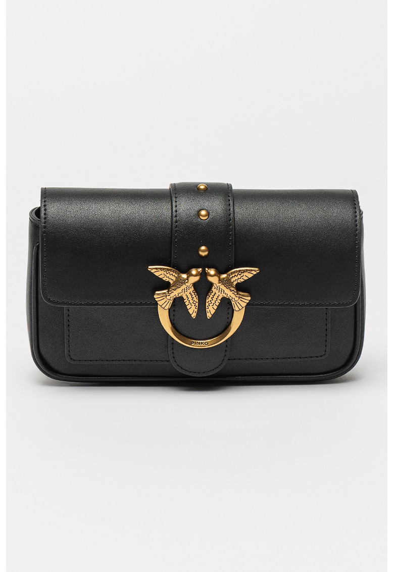 Geanta crossbody de piele Love One - Negru
