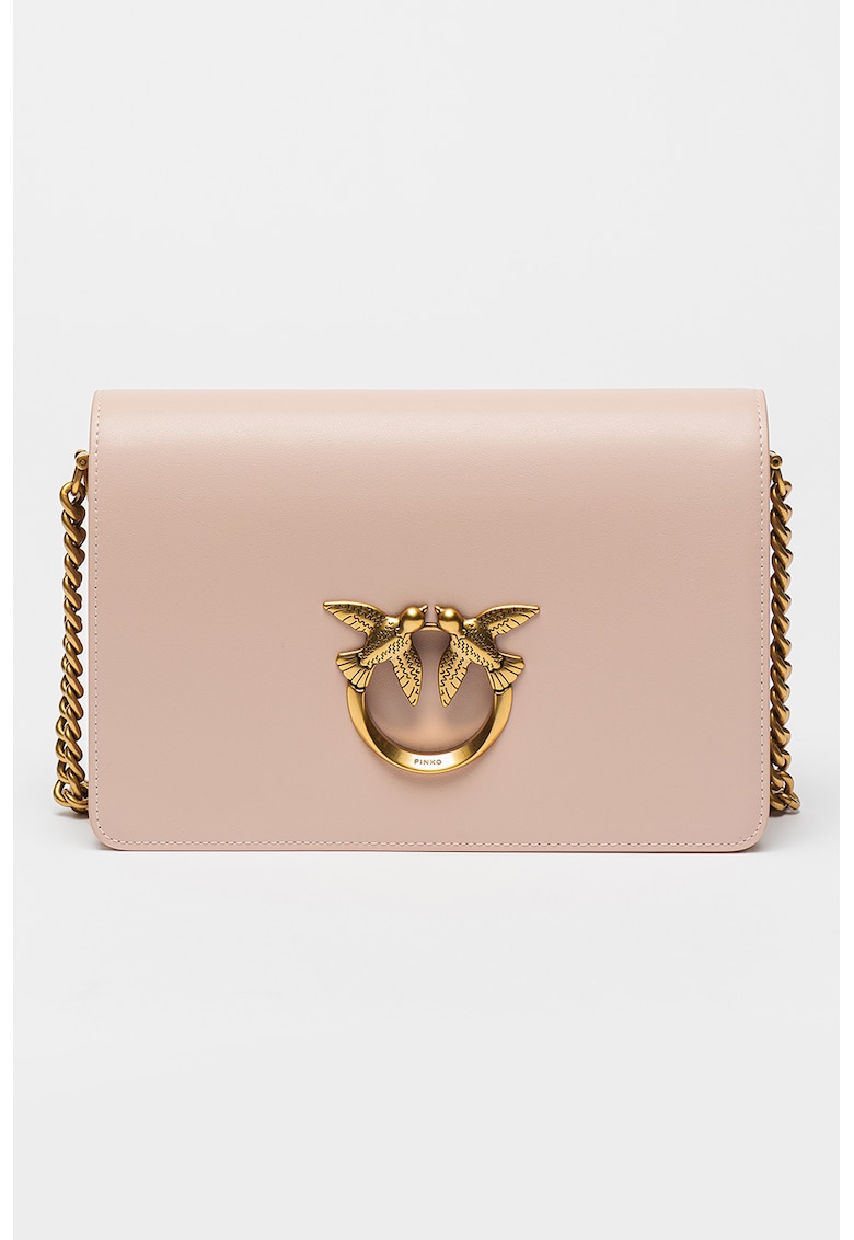 Geanta crossbody din piele Love Click Classic - Roz pastel