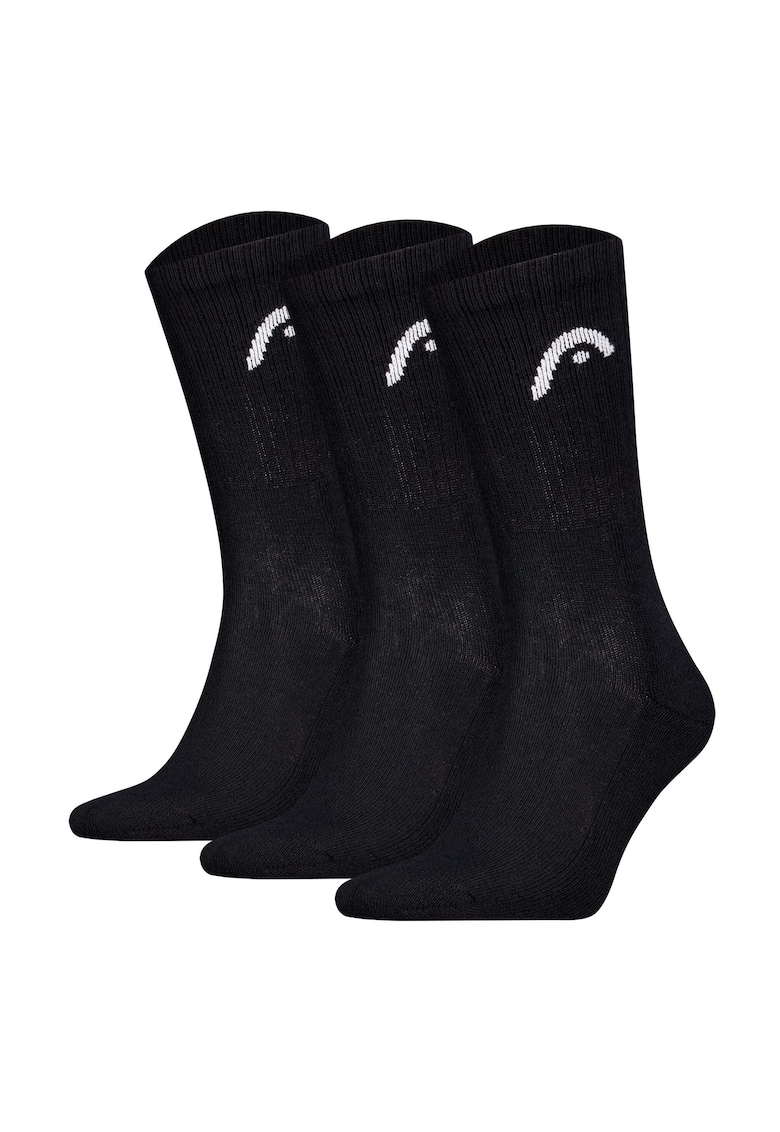 Set de sosete lungi unisex pentru antrenament - 3 perechi - Negru