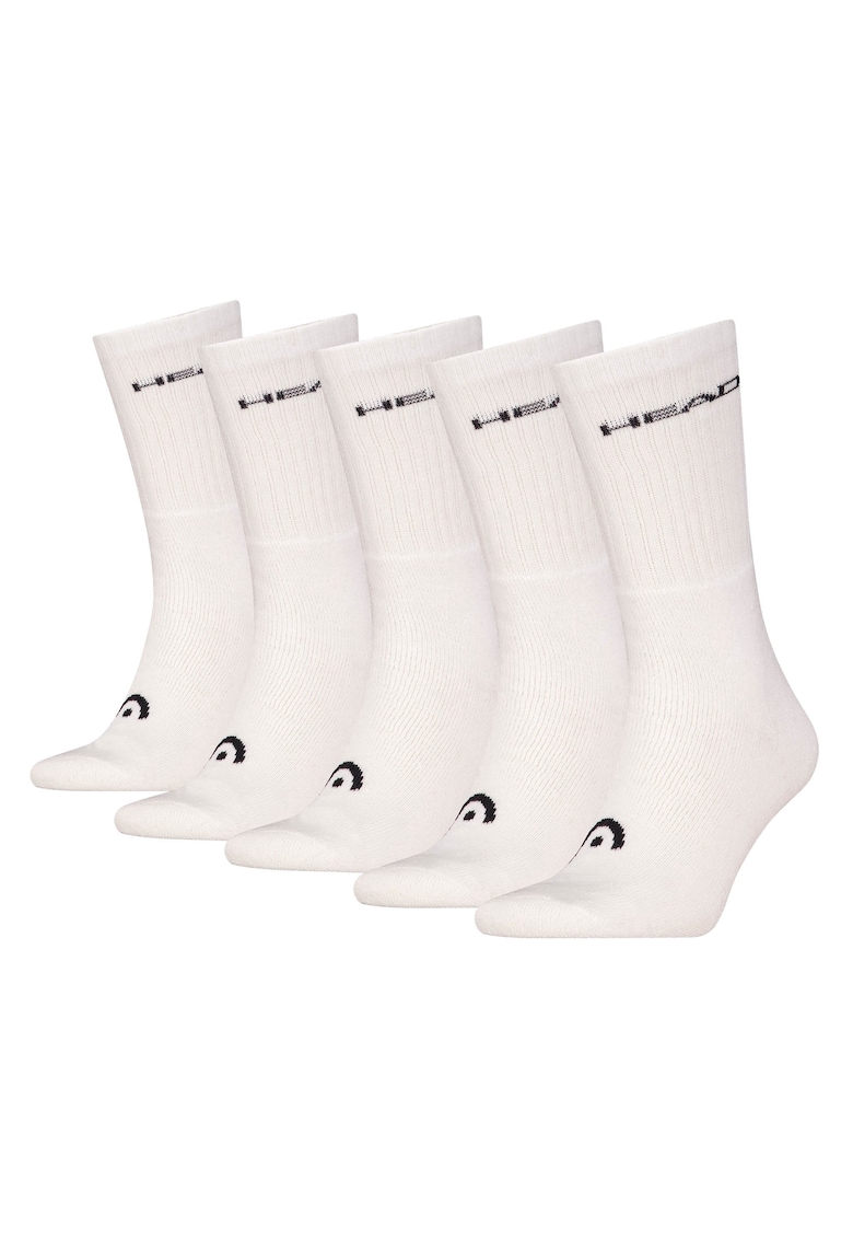 - Set de sosete lungi unisex - 5 perechi - Alb
