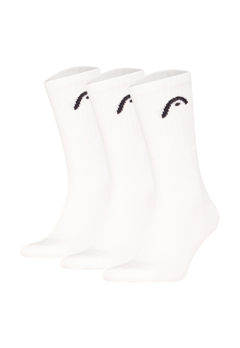 Set de sosete lungi unisex pentru antrenament - 3 perechi - Alb