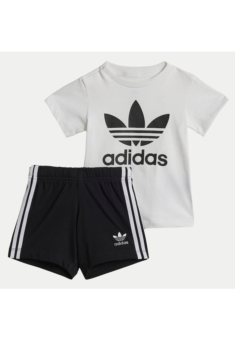 Set de tricou si pantaloni scurti cu imprimeu logo - 2 piese