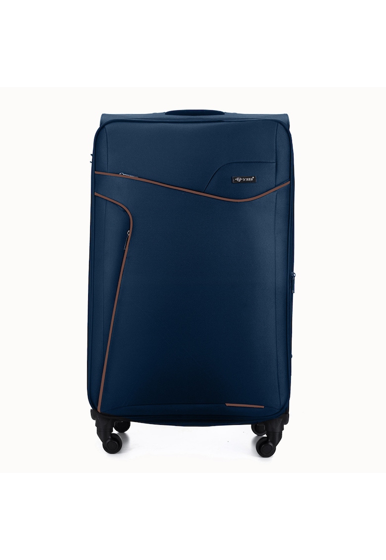 Valiza de voiaj textila mare L 26"  STL1651 bleumarin-maro