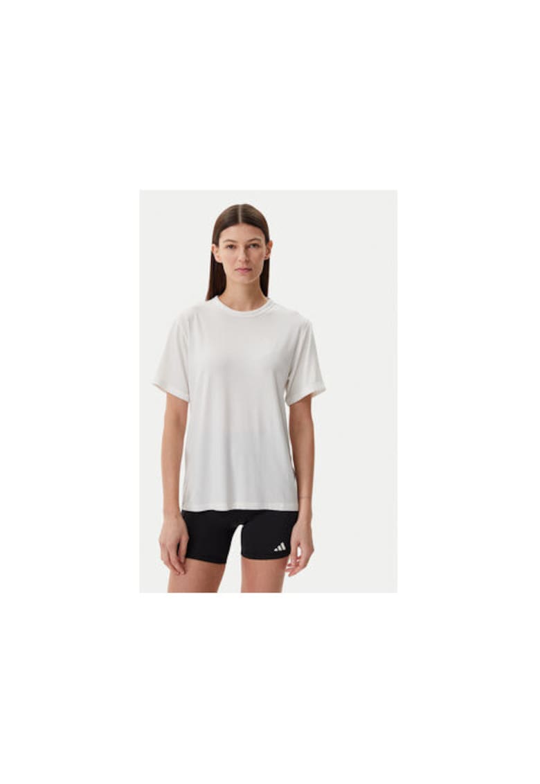 Tricou uni lejer cu decolteu la baza gatului