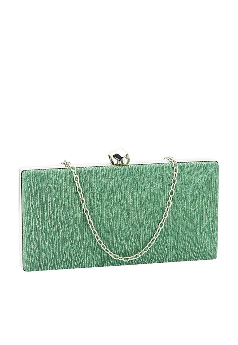 Geanta clutch cu sclipici BYH809 -06 Argintiu Argintiu - Verde - 20x10x3