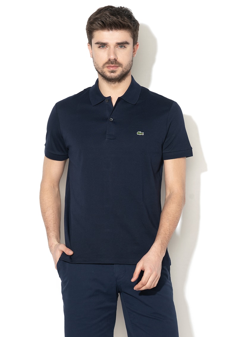 Tricou polo regular fit de bumbac - Bleumarin