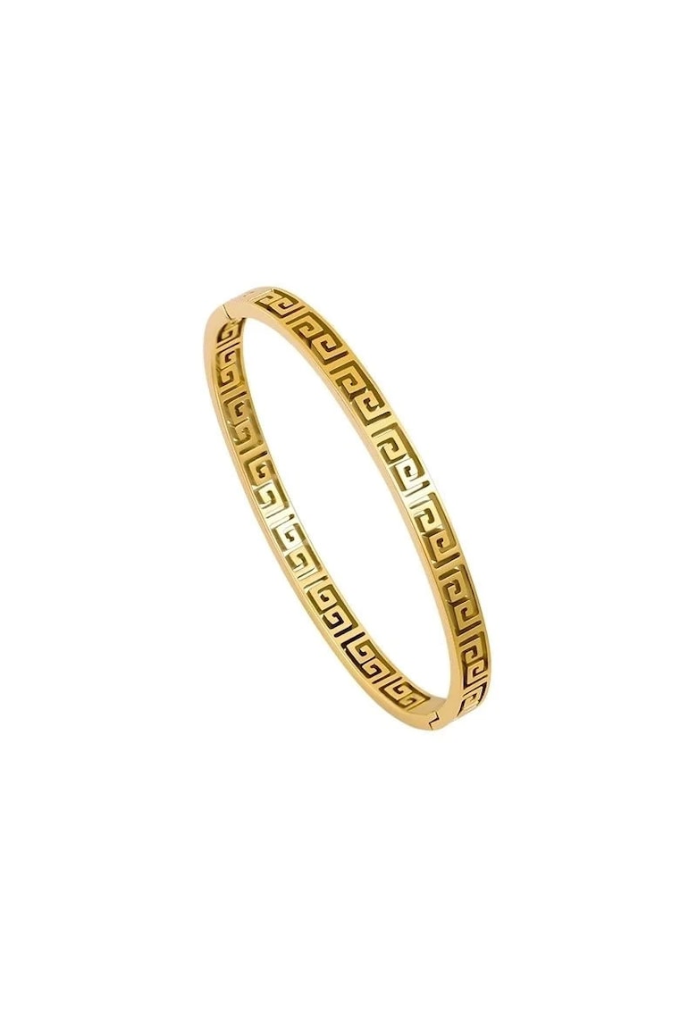 Bratara aurie - din otel inoxidabil - suflata cu aur 18k - tip bangle - cu model - Iva C10