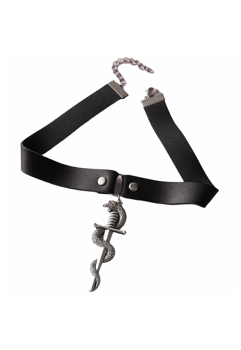 Colier Choker negru - sabie cu sarpe - Nicollette C5 -
