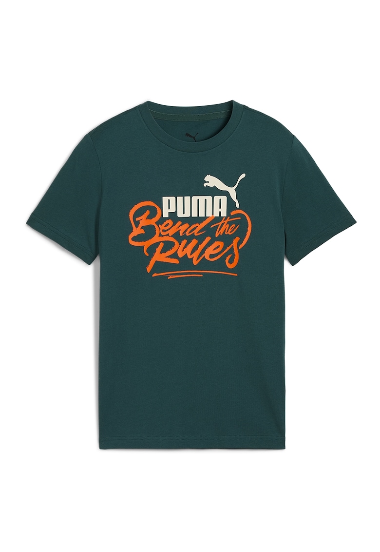 Tricou cu model grafic si decolteu la baza gatului MID90s - Negru/Portocaliu