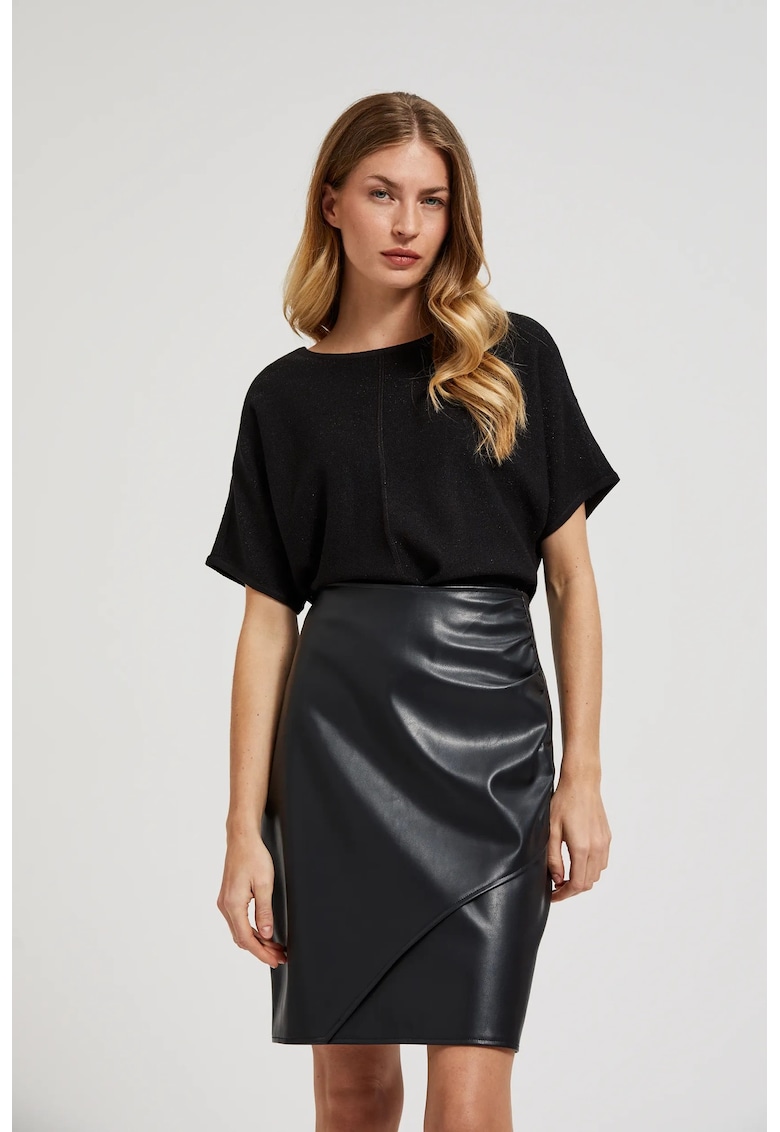 Pulover oversized cu maneci scurte  Z-SW-4516 - Negru