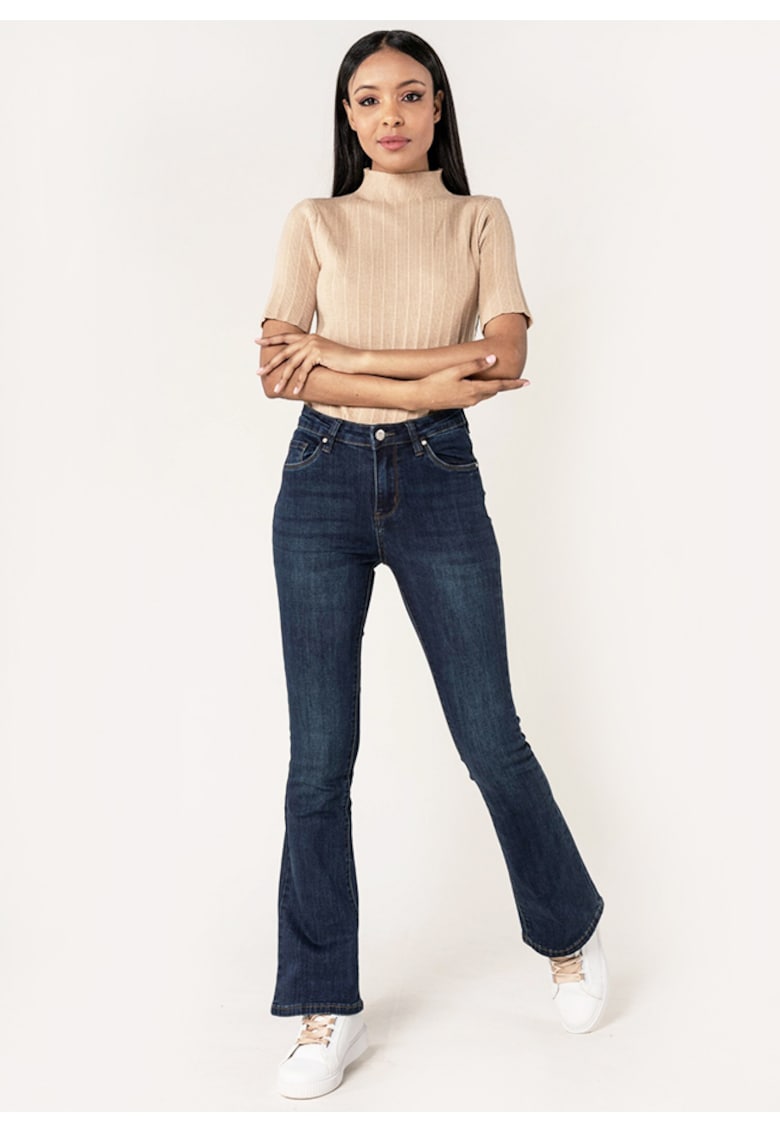 Blugi Dama Albastru inchis Evazati  P079 M8 17990 - Albastru indigo