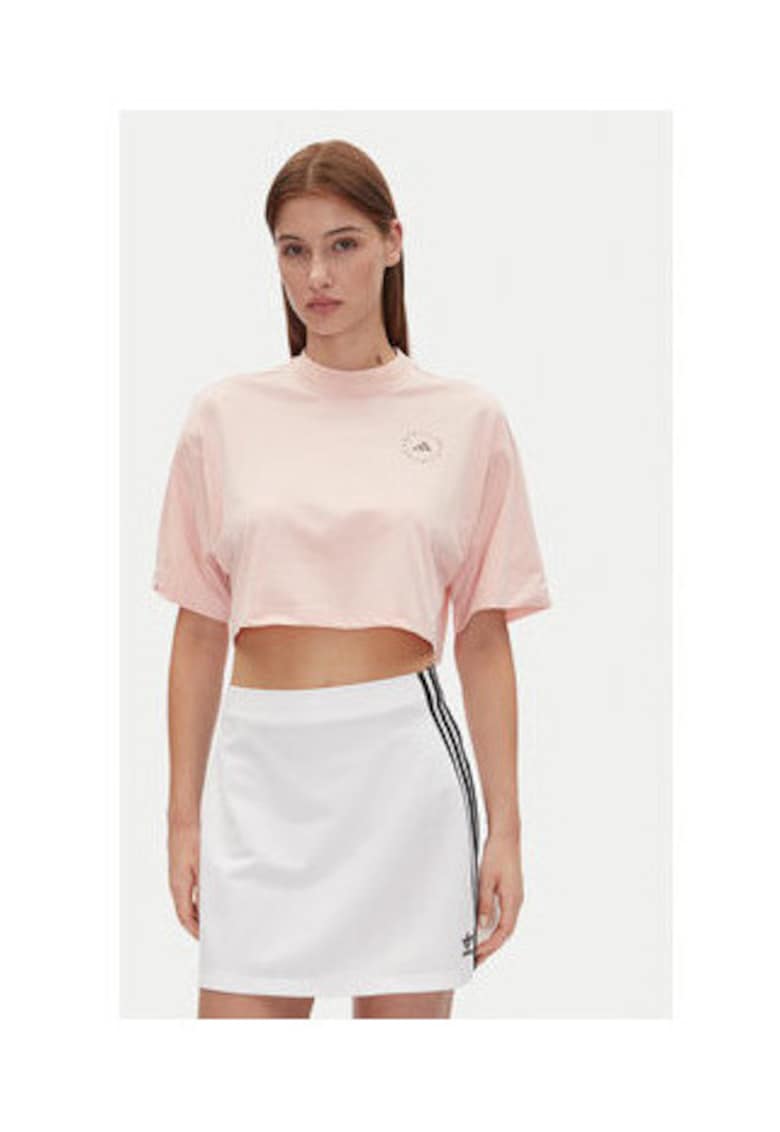Tricou crop cu logo