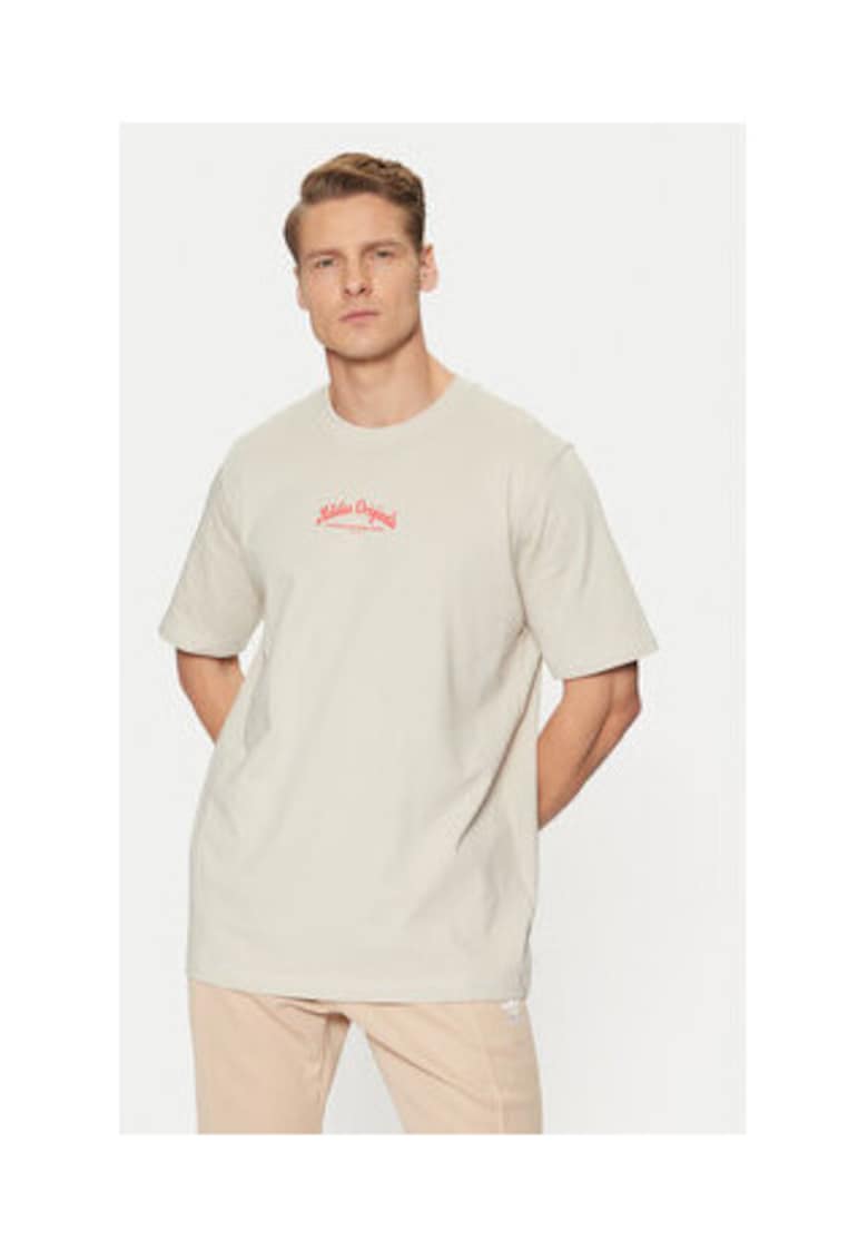 Tricou lejer din bumbac cu logo la baza gatului