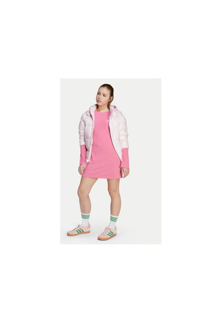 Rochie casual cu maneci lungi si imprimeu logo