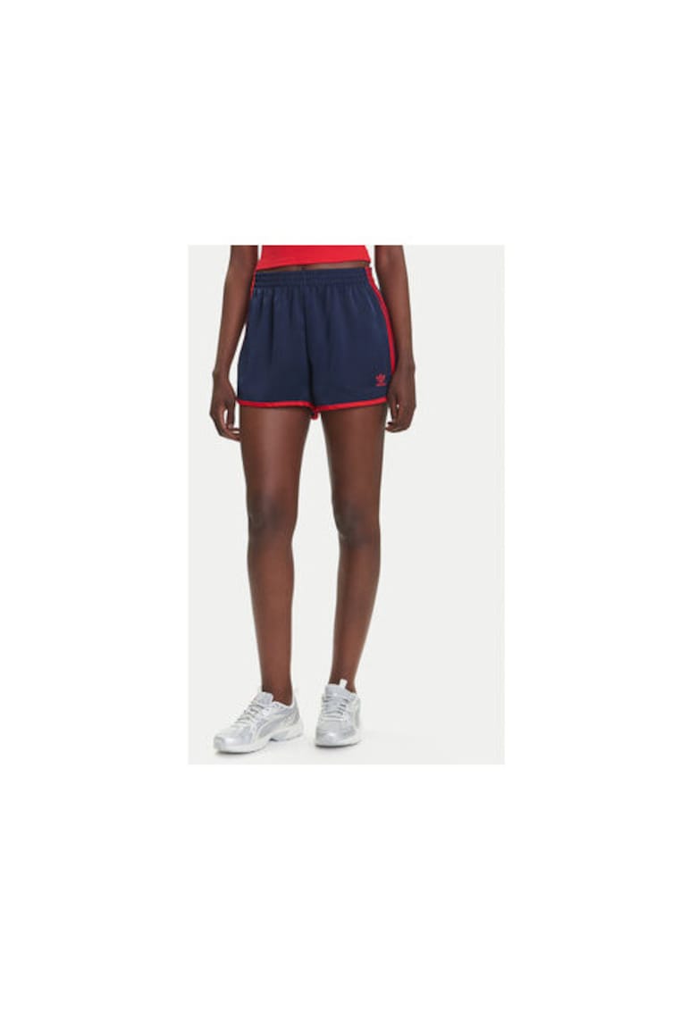 Pantaloni scurti de trening cu margini contrastante si logo frontal