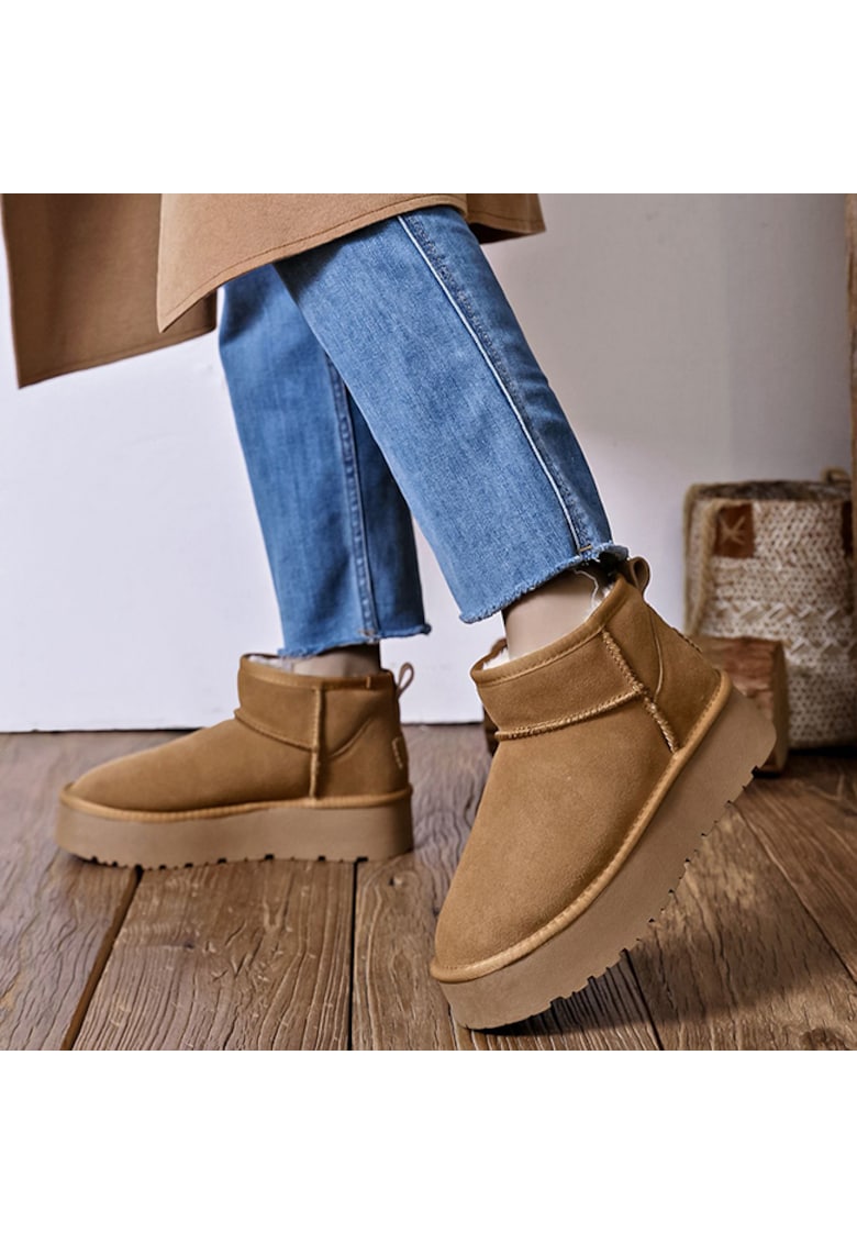 Ghete bej din piele naturala JB1924 118 13692 - Bej