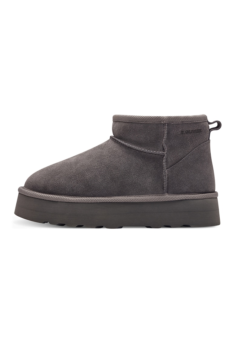 Ghete slip-on de piele intoarsa - Gri inchis