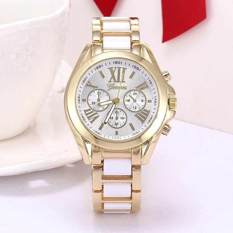 Oferte la Ceas dama Quartz, Geneva Stylish, Auriu cu Alb