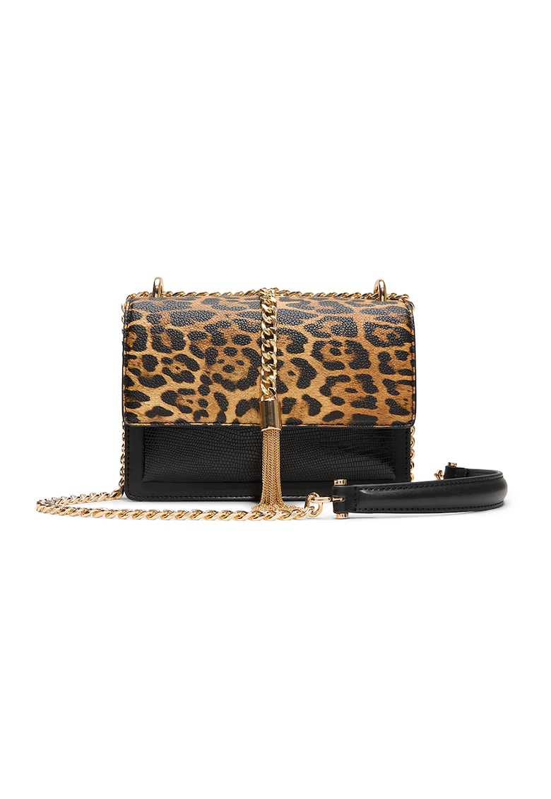 Oferte la Geanta crossbody din piele ecologica cu animal print Miyabel - Maro inchis/Negru/Bej deschis