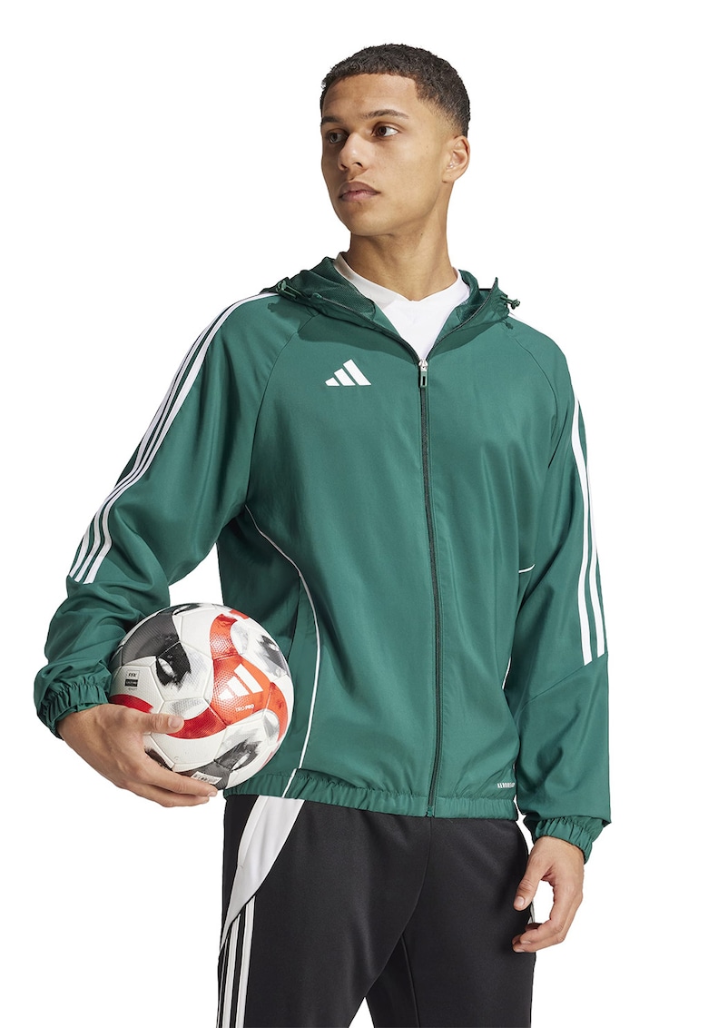Jacheta cu maneci raglan - pentru fotbal Tiro 24 - Alb/Verde inchis