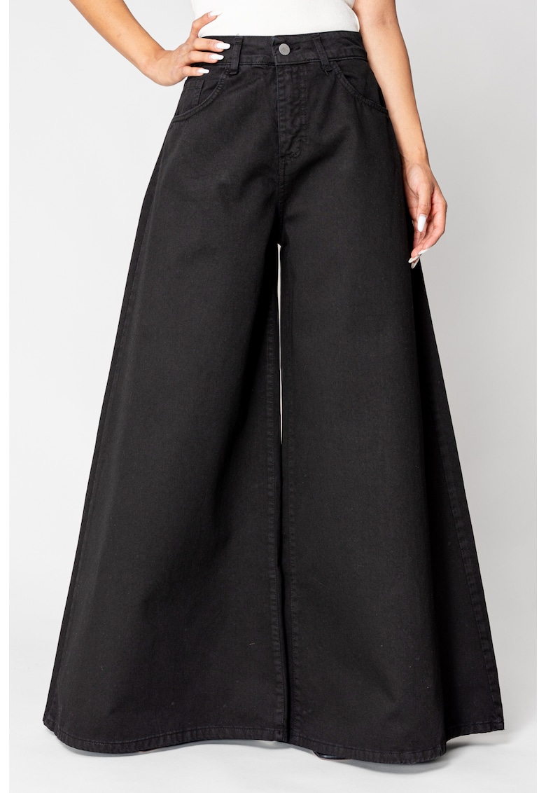 Blugi foarte largi din denim Black 17828 - Negru