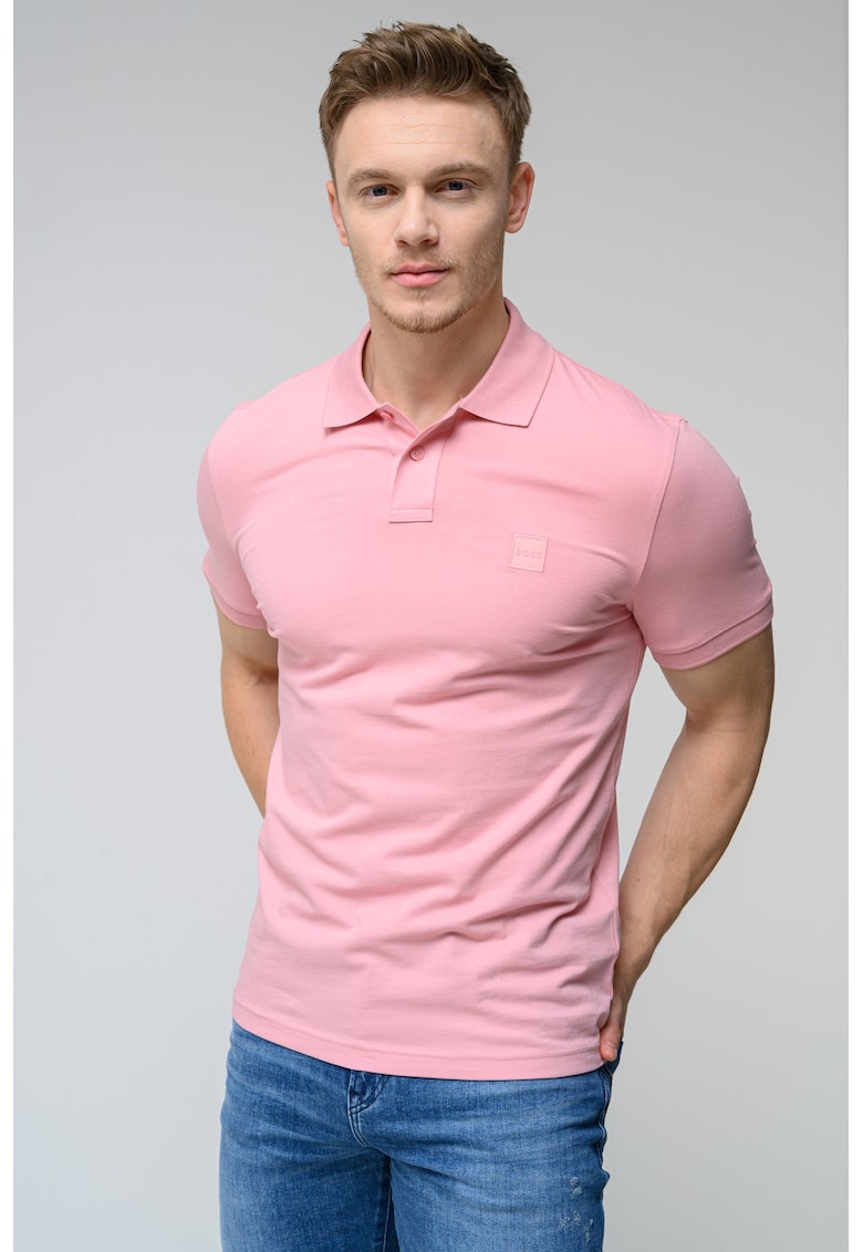 Tricou polo slim fit Passenger - Roz deschis