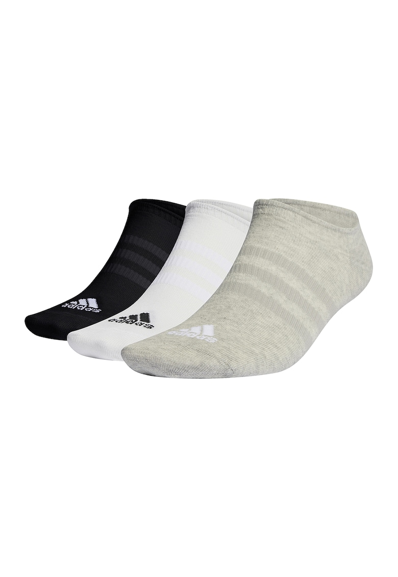 Set de sosete pana la glezna - unisex - 3 perechi - Alb/Negru/Maro nisip